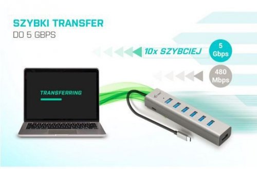 i-tec Hub USB-C Charging Metal HUB 7 Port