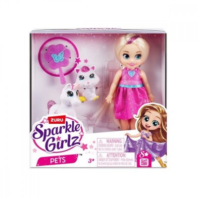 ZURU Sparkle Girlz Lalka Księżniczka 4,7 cala ze zwierzątkami