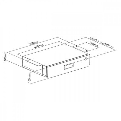 Maclean Szuflada podbiurkowa organizer 5kg max MC-461