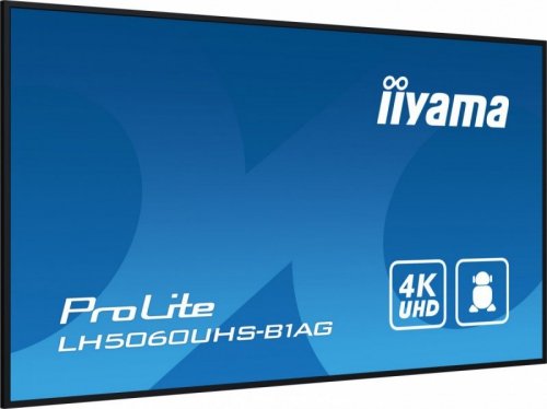 IIYAMA Monitor wielkoformatowy 49.5 cala LH5060UHS-B1AG matowy 24h/7 500(cd/m2) VA 3840 x 2160 UHD(4K) Android.11 Wifi CMS(iiSig