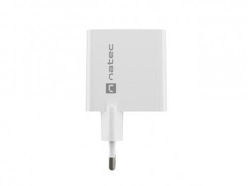 Natec Ładowarka sieciowa Ribera GAN 1X USB-A + 1X USB-C 45W Biała