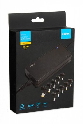 iBOX Zasilacz do laptopa uniwersalny 120 W automatic