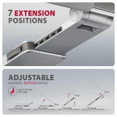 AXAGON STND-LR Podstawa do laptopów aluminiowa 10-16&quot; regulowane kąty nachylenia, obrót o 360 stopni
