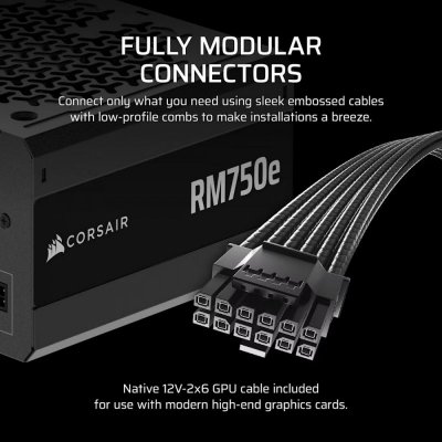 Corsair Zasilacz RM750e PCIe 5.1 80+GOLD F.MODULAR ATX3.1