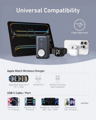 Anker Powerbank Apple Watch MagGo 10000mAh czarny