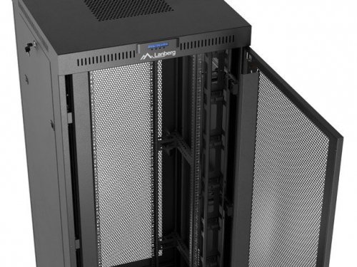 Lanberg Szafa instalacyjna rack stojąca 19 cali 47U 800x800 drzwi perforowane LCD czarna (Flat pack)