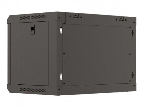 Lanberg Szafa instalacyjna rack wisząca 19" 6U 540x350 czarna drzwi  przeszklone ( flat pack)