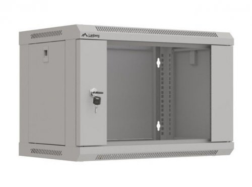 Lanberg Szafa instalacyjna rack wisząca 19&quot; 6U 540x350 szara drzwi przeszklone ( flat pack)