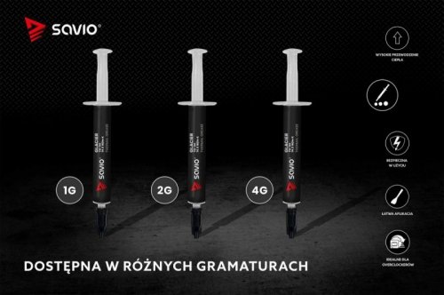 Savio Pasta termoprzewodząca Glacier 14,5 W/mK, 4g TG-04