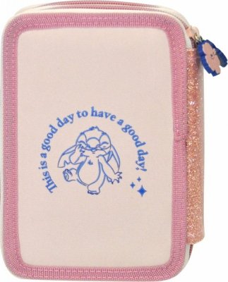 Kids Euroswan Piórnik dwukomorowy Stitch z wyposażeniem