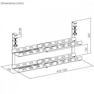 Maclean Organizer podbiurkowy na kable MC-102 W