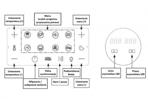 Feel-Maestro Frytownica beztłuszczowa podwójna 3,5l + 6l  2400W  MR-760