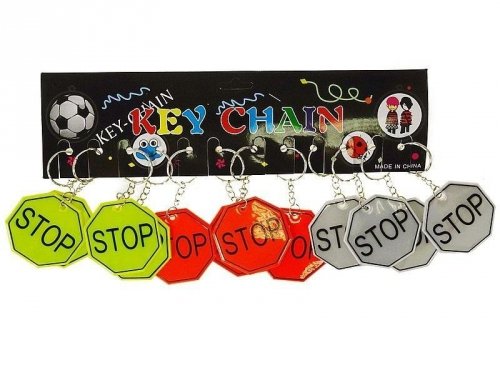 Brelok odblaskowy znak stop (12szt)