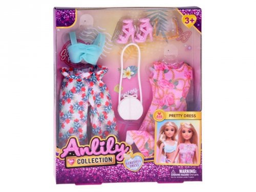 Zestaw ubranka dla lalki wakacyjne stylizacje sukienka dodatki ZA5707