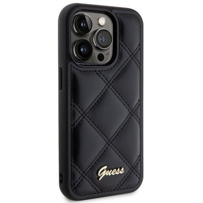 GUESS futerał do IPHONE 15 Pro Max GUHCP15XPSQSQSK (Quilted Metal Logo) czarny