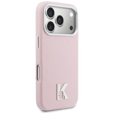 KARL LAGERFELD futerał do IPHONE 17 Pro kompatybilny z MagSafe KLHMP17L5PGFKHGP (PU FW W/ KHead Logo) różowy
