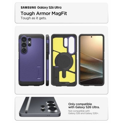 SPIGEN futerał TOUGH ARMOR kompatybilny z MagSafe do SAMSUNG S26 Ultra ash violet