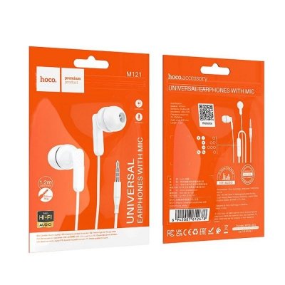 Słuchawki przewodowe douszne Jack 3,5 mm Hoco M121 białe