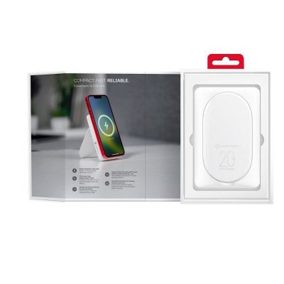 Powerbank zgodny z MagSafe Forcell F-Energy MagStand F10K2 QC3.0 PD 5A 20W 10000 mAh biały