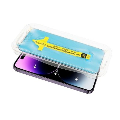 5D Full Glue Tempered Glass - do iPhone 13 Pro Max / 14 Plus czarny + aplikator