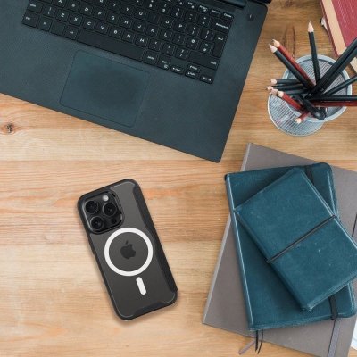 Etui z klapką na iPhone 15 PLUS Smart Mag zgodne z MagSafe czarne