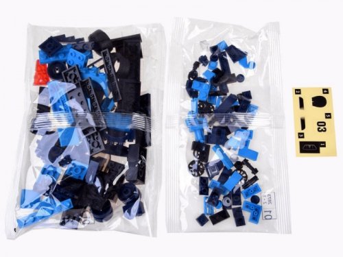 Klocki techniczne Sportowe auto NIEBIESKIE 139-elementów + naklejki ZA4288