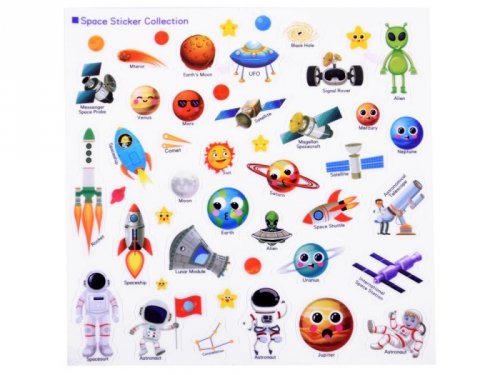 Książeczka z naklejkami ALBUM edukacyjny KOSMOS PLANETY kosmici ZA4761