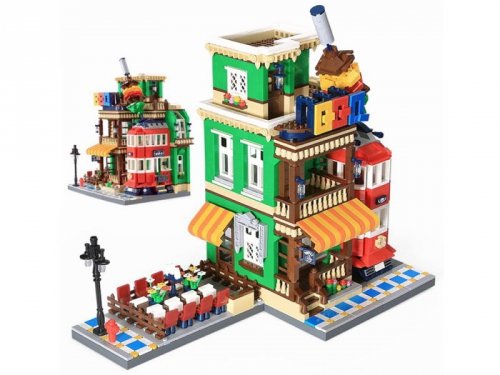 Klocki SERIA Świat-architektura stylu RESTAURACJA BBQ Paryż 1922ele ZA5749