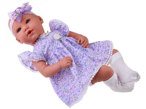 Lalka BOBAS interaktywna 46cm - w liliowej sukience + akcesoria ZA5834