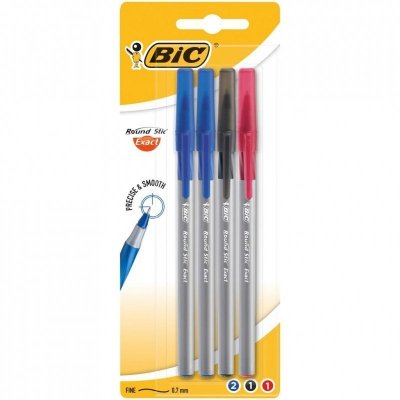 Długopis Round Stick Exact mix AST bls 4szt BIC