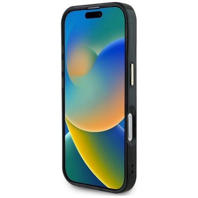 GUESS futerał do IPHONE 16 kompatybilny z MagSafe GUHMP16SHG4PRTGK (IML Metal Glitter 4G Circle Triangle) czarny