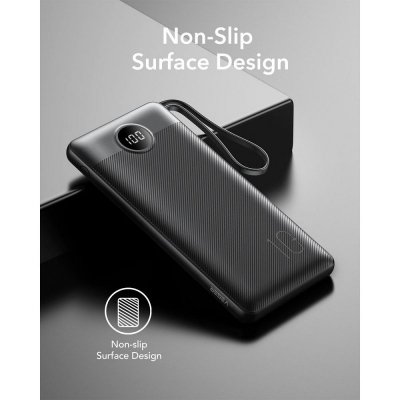 Powerbank Veger C10 (W1116) 10000 mAh z wbudowanymi kablami Micro USB / Typ C / Lightning czarny