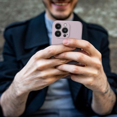 Futerał do iPhone 14 PRO Silicone Mag Cover zgodny z MagSafe różowy