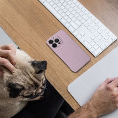 Futerał do iPhone 14 PRO Silicone Mag Cover zgodny z MagSafe różowy