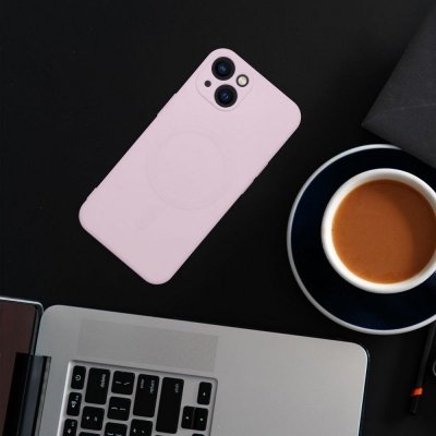 Futerał do Samsung A27 Silicone Mag Cover zgodny z MagSafe różowy