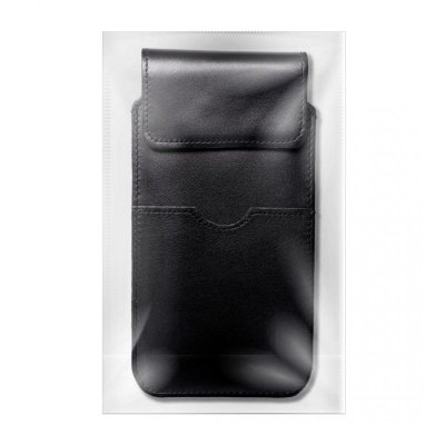 Skórzany futerał uniwersalny / wsuwka z klapką - ROYAL / czarny - Rozmiar 2XL+wide - SAMSUNG A12 / NOTE 9 / XIAOMI REDMI NOTE 10
