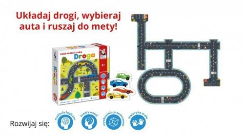 Gra edukacyjna Puzzle &quot;Droga&quot; dla dzieci 3+ Układanie jezdni + Wyścigi samochodów