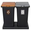 Kosz FLAP BIN 75L czarny / pokrywa brązowa / bio