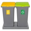 Kosz FLAP BIN 75L szary / pokrywa żółta / plastik metal 