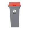 Kosz FLAP BIN 53L szary / pokrywa czerwona / zużyte środki ochrony 
