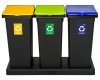 Kosz FLAP BIN 53L czarny / pokrywa czerwona / zużyte środki ochrony 