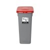 836-04 - Kosz FLAP BIN 20L szary / pokrywa czerwona ZUŻYTE ŚRODKI OCHRONY
