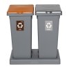 Kosz FLAP BIN 53L szary / pokrywa srebrna / zmieszane 