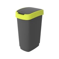 Kosz na śmieci TWIST 50L czarno/limonkowy