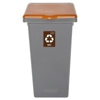Kosz FLAP BIN 75L szary / pokrywa brązowa / bio 