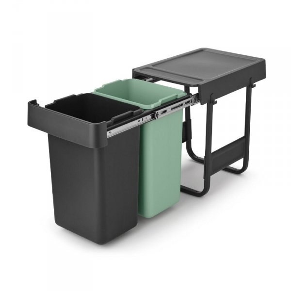 Kosz szafkowy Sort &amp; Go 2x15L Dark Grey &amp; Jade Green