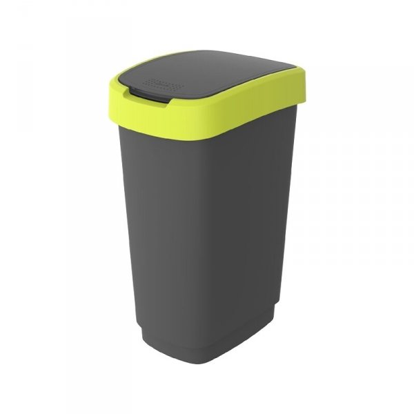 1754505070 - Kosz na śmieci TWIST 50L czarno/limonkowy
