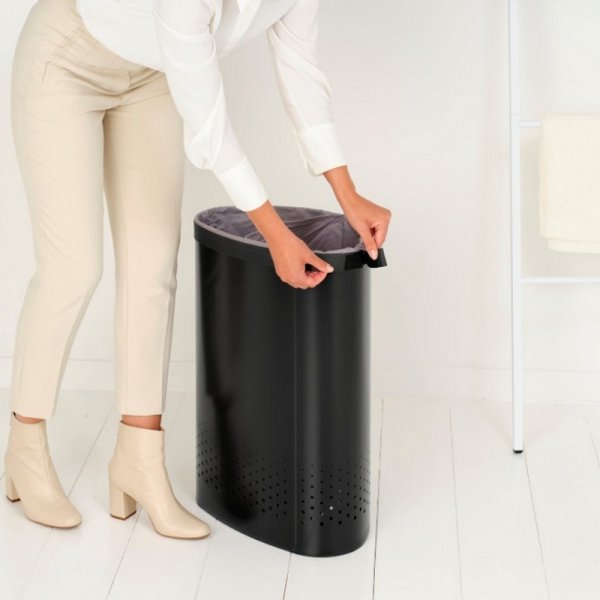 Kosz na bieliznę 55L SELECTOR Matt Black / Dark Grey Plastic Lid