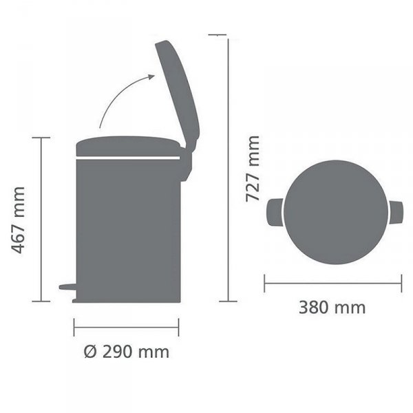 Kosz pedałowy NEWICON 20L Soft Grey