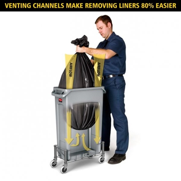 Kosz Slim Jim® With Venting 60L Grey